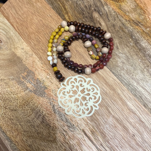 Mookite and Wood Necklace - Picture 3 of 7